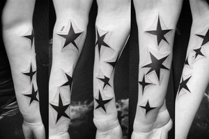 Shooting stars on inner forearm tattoo idea