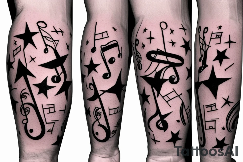 Shooting stars with musical notes on inner forearm tattoo idea Shooting stars with musical notes on inner forearm tattoo idea