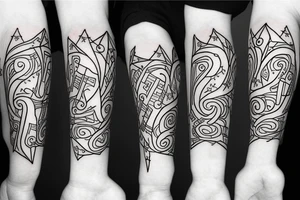 Shooting stars with musical notes on inner forearm tattoo idea
