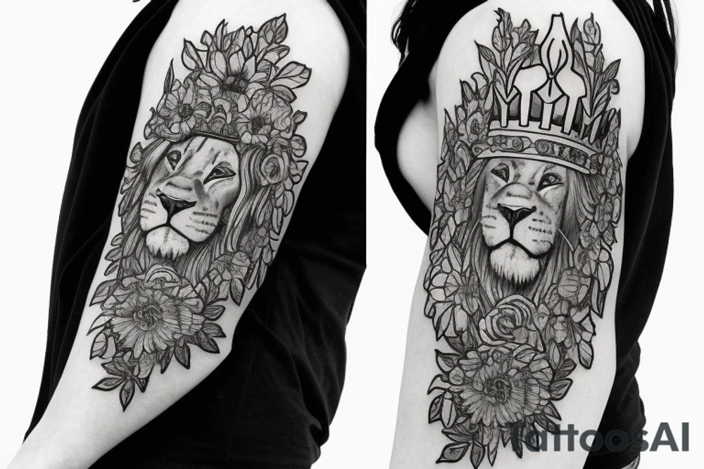 Sleeve with Wakefield cathedral and lion full face and mane with a crown on it
Gerberas the flower all over tattoo idea Sleeve with Wakefield cathedral and lion full face and mane with a crown on it
Gerberas the flower all over tattoo idea