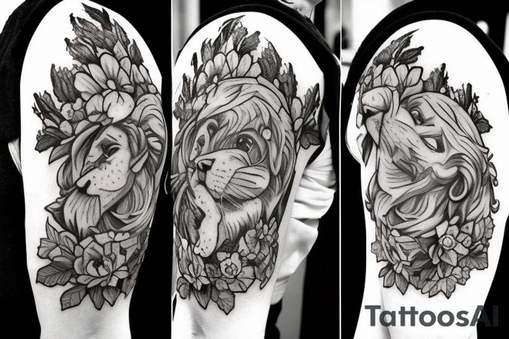 Sleeve with Wakefield cathedral and lion full face and mane with a crown on it
Gerberas the flower all over tattoo idea Sleeve with Wakefield cathedral and lion full face and mane with a crown on it
Gerberas the flower all over tattoo idea