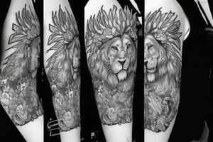Sleeve with Wakefield cathedral and lion full face and mane with a crown on it
Gerberas the flower all over
On forearm tattoo idea