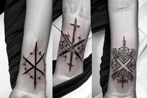 Cross with a crown of thorns around it on the wrist tattoo idea