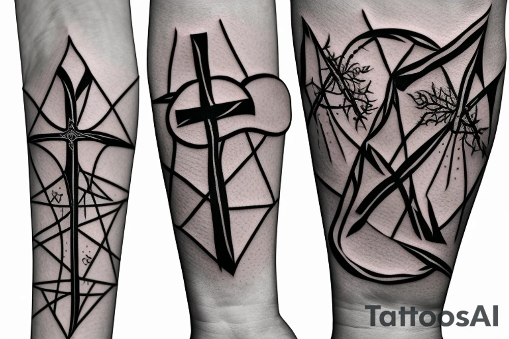 Cross with a crown of thorns around it on the wrist tattoo idea