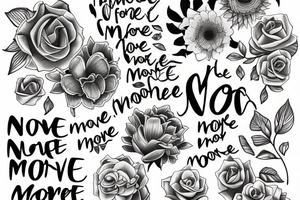 a flower with the words "no more shame, no more fear, no more dread" tattoo idea