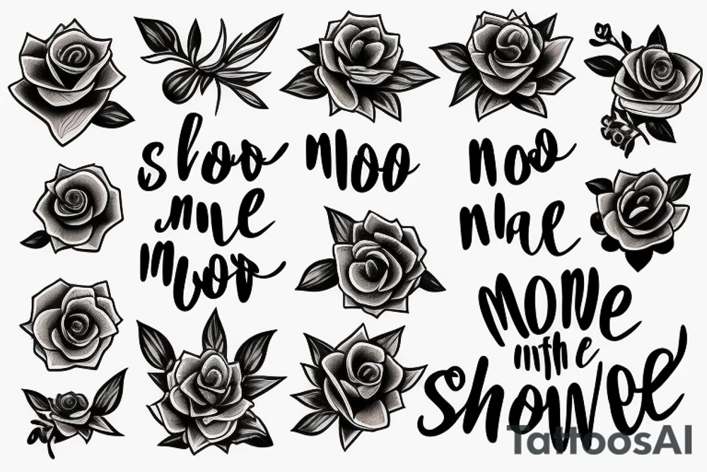 a flower with the words "no more shame, no more fear, no more dread" tattoo idea