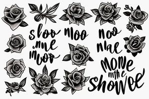 a flower with the words "no more shame, no more fear, no more dread" tattoo idea