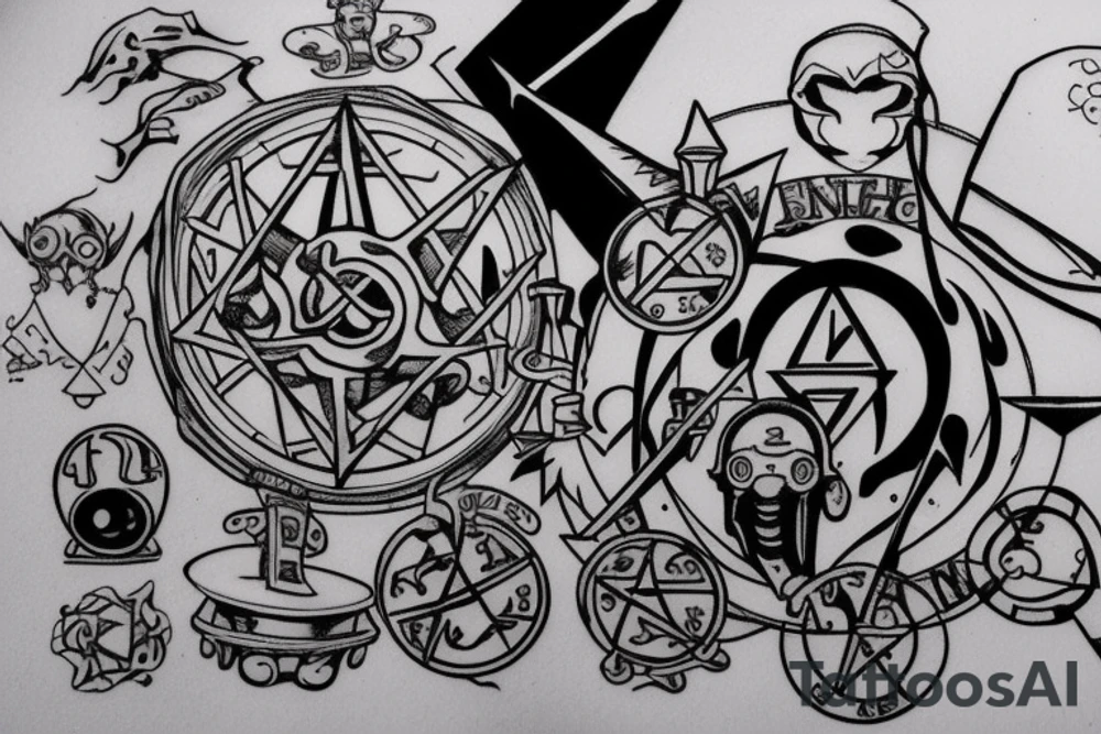 Alchemical Circle of full metal Alchemist tattoo idea