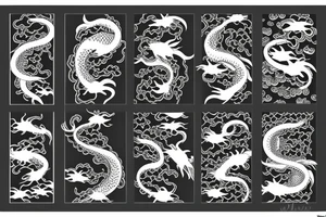Black Koi Fish Japanese waves with lotus flowers with a black and grey Japanese dragon tattoo idea