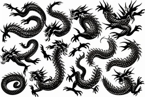 Japanese dragon black grey tattoo idea