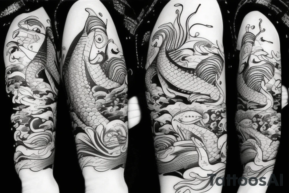 Koi Fish on arm tattoo idea