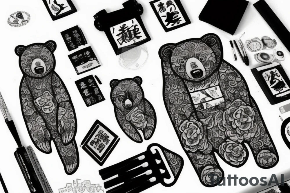Bear cub tattoo idea