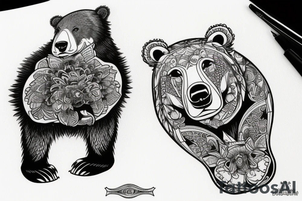 Bear cub tattoo idea