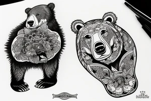 Bear cub tattoo idea