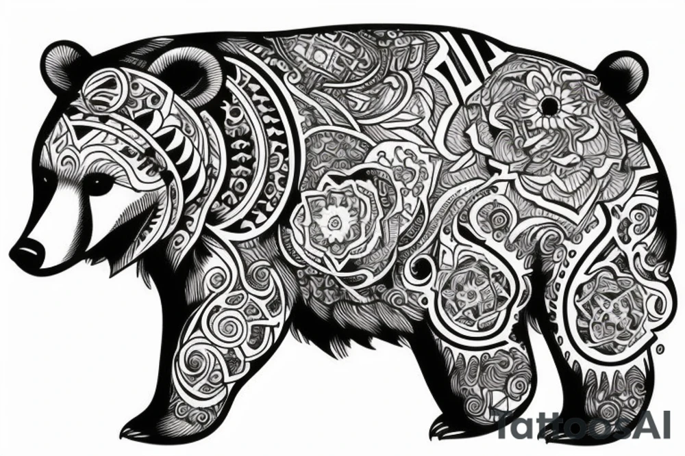 Bear cub tattoo idea