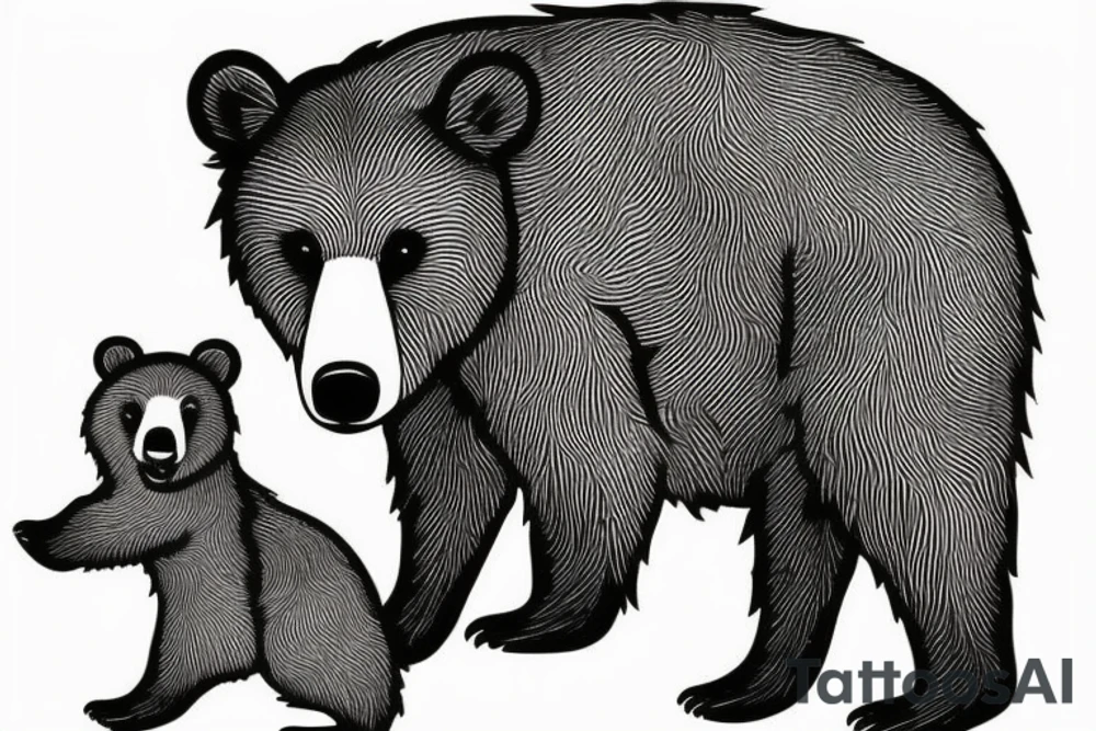 Bear cub tattoo idea