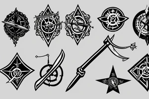 A single sword with a nautical star incorporated tattoo idea