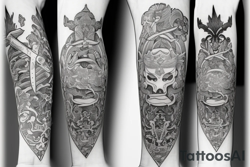 A single sword with a flur de li tattoo idea