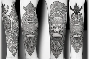 A single sword with a flur de li tattoo idea