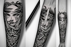 A single sword with a flur de li tattoo idea