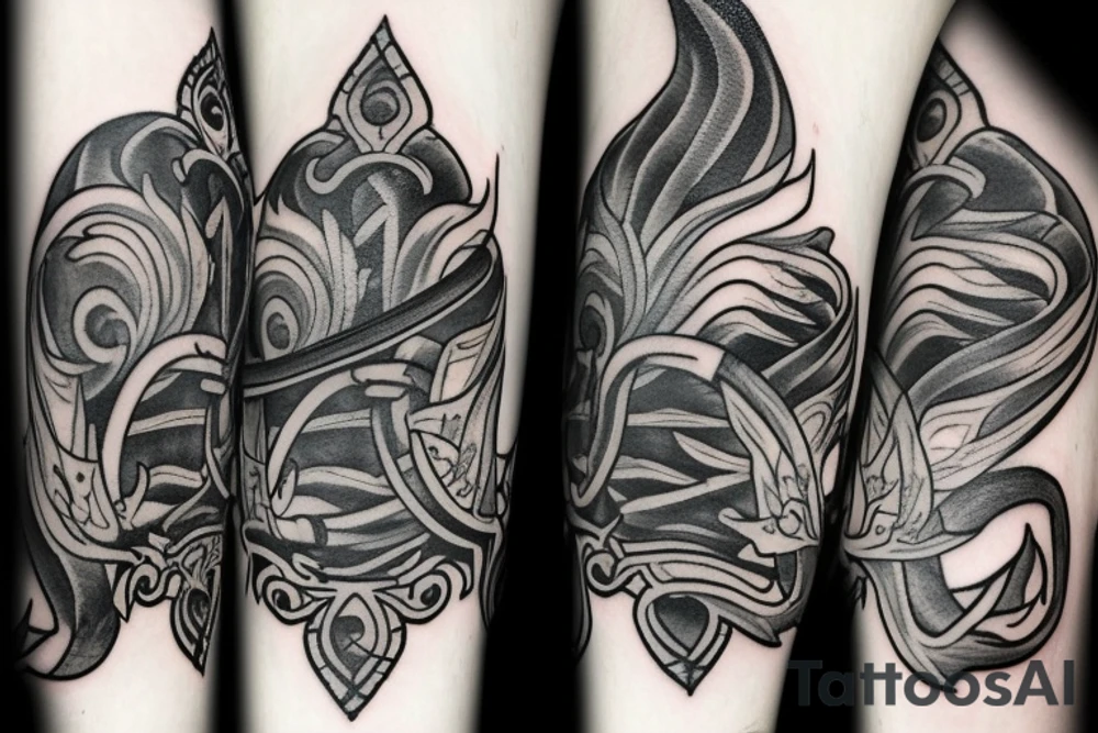 A single sword with a flur de lis tattoo idea