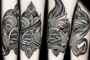 A single sword with a flur de lis tattoo idea