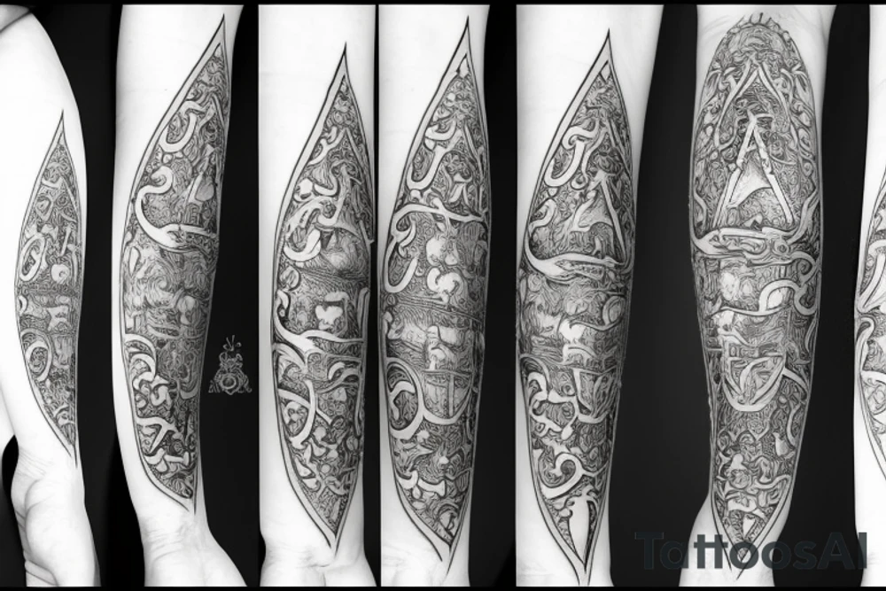 A single sword with a flur de lis tattoo idea