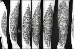 A single sword with a flur de lis tattoo idea