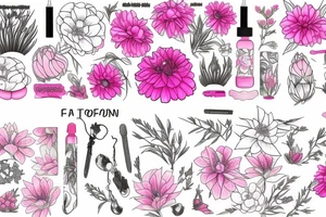 Pink flannel flower tattoo idea