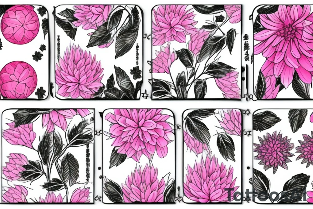 Pink flannel flower tattoo idea