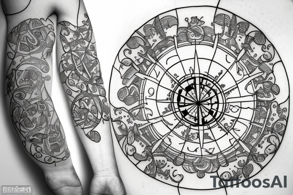 Isles of Scilly in compass Lithuania tattoo idea