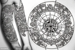 Isles of Scilly in compass Lithuania tattoo idea