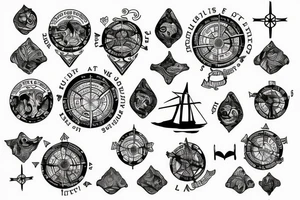 Isles of Scilly in compass Lithuania tattoo idea