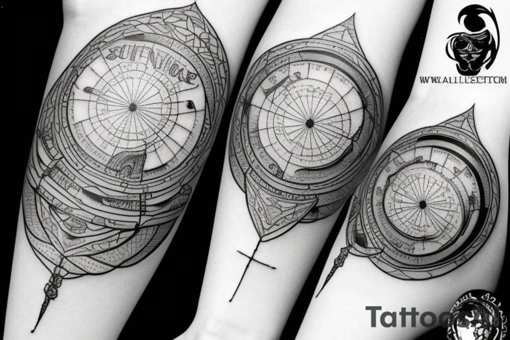 Isles of Scilly in compass Lithuania tattoo idea