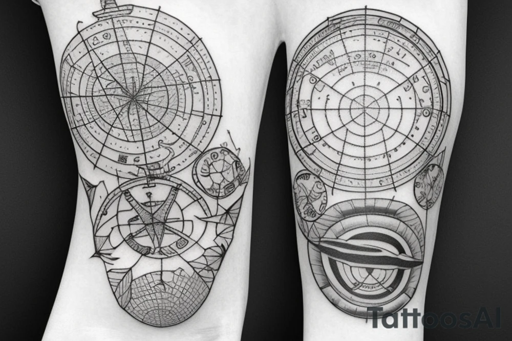 Isles of Scilly in compass Lithuania tattoo idea