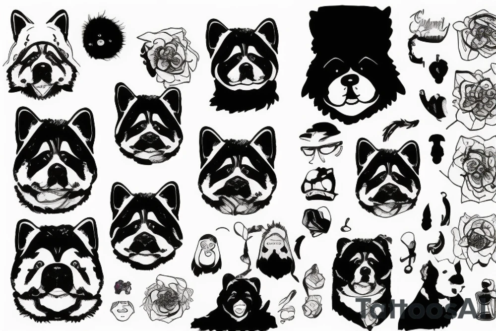 chowchow face tattoo idea