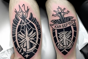 90s style Tottenham Hotspur badge
Kanes face as background
On calf tattoo idea