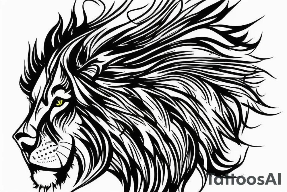 Full lion face with crown on head tattoo idea Full lion face with crown on head tattoo idea