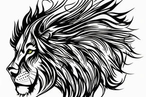 Full lion face with crown on head tattoo idea