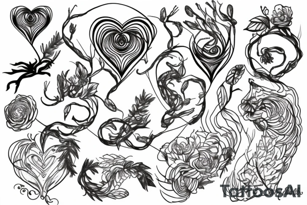 nature heartbeat tattoo idea