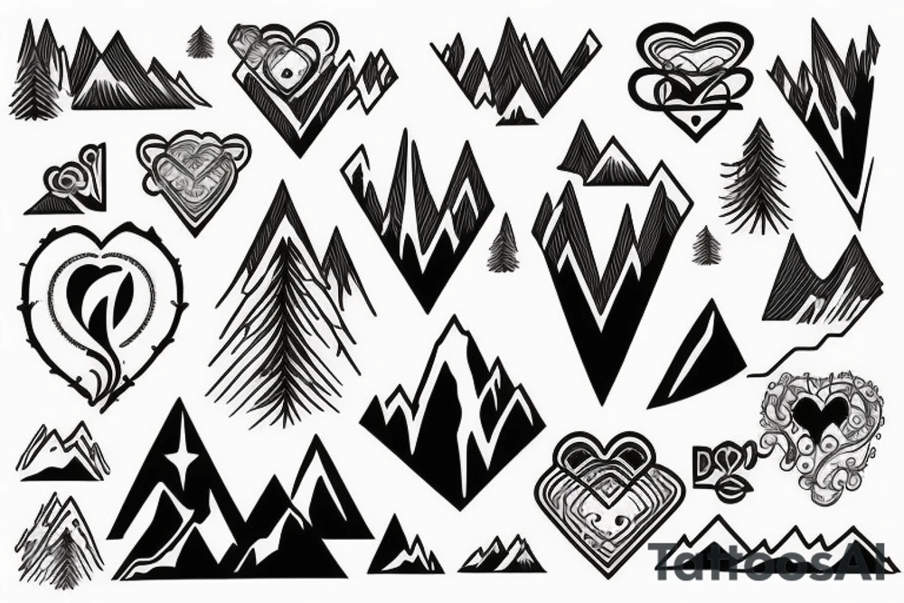 heartbeat mountain tattoo idea