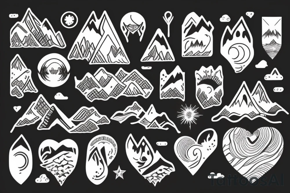 heartbeat mountain tattoo idea