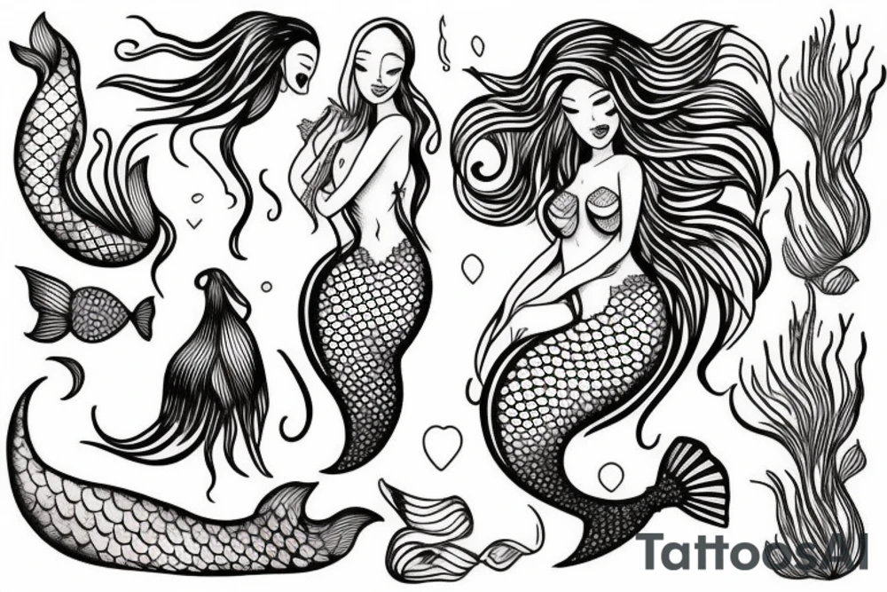 beautiful mermaid tattoo idea