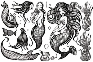beautiful mermaid tattoo idea