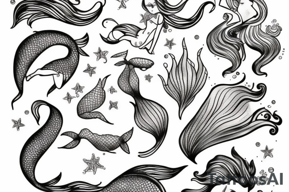 beautiful mermaid tattoo idea