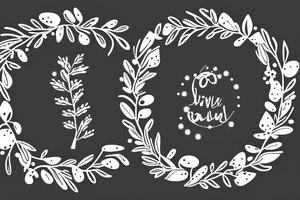 olive branch wreath with sparkles tattoo idea