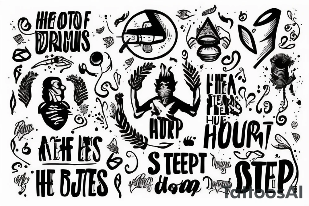 Quote “He who marches out of step hears another drum” tattoo idea