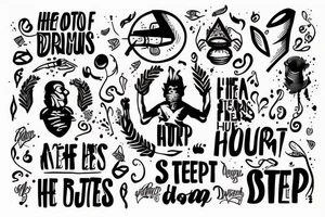 Quote “He who marches out of step hears another drum” tattoo idea