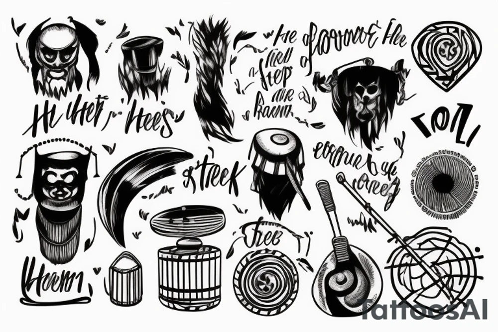 Quote “He who marches out of step hears another drum” tattoo idea