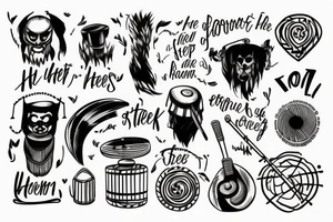 Quote “He who marches out of step hears another drum” tattoo idea